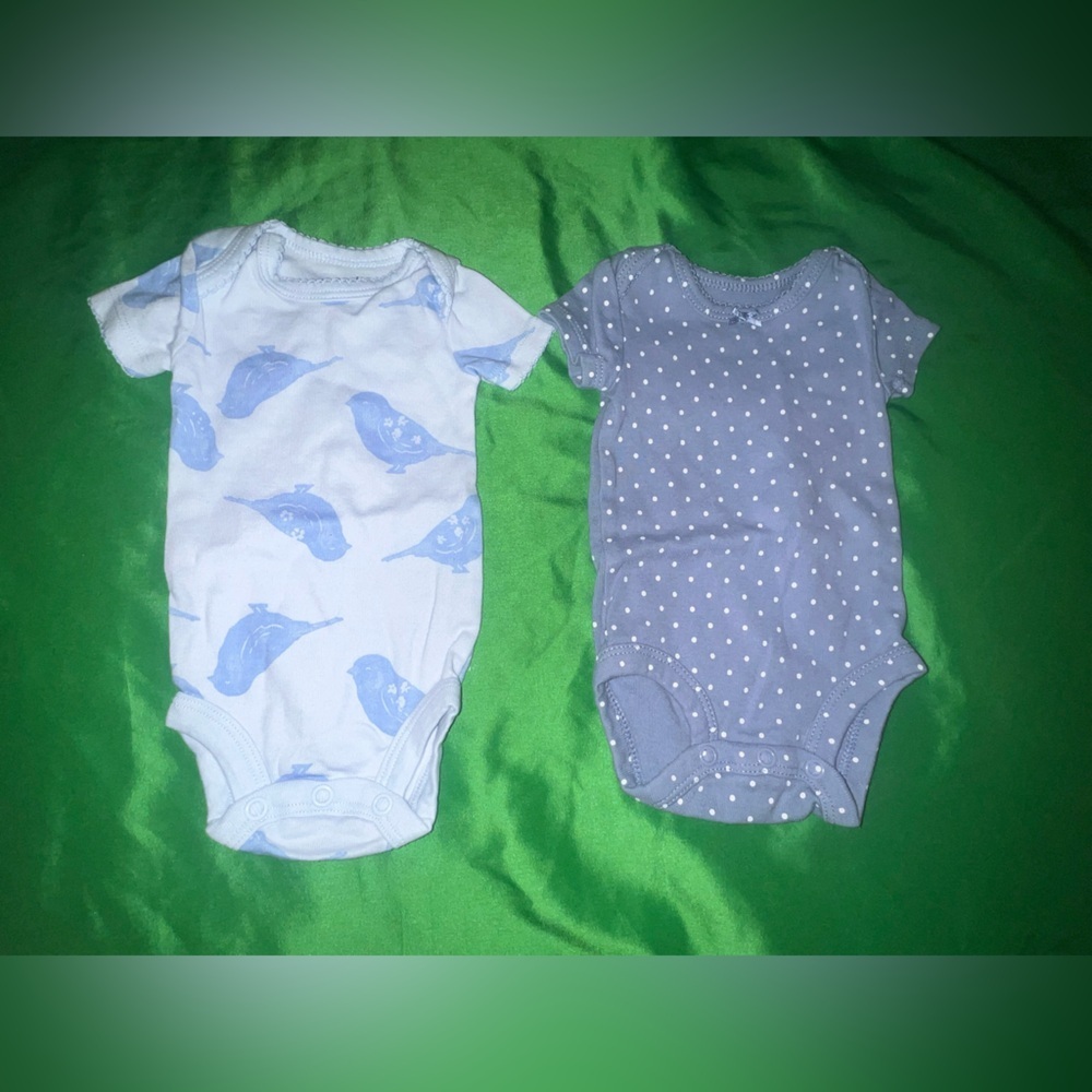 Carter's Blue and Gray Bodysuits Set size Newborn